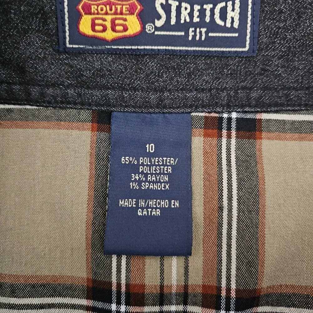 Route 66 New Vintage Y2K Plaid Wrap Khaki And Black Mini Skirt